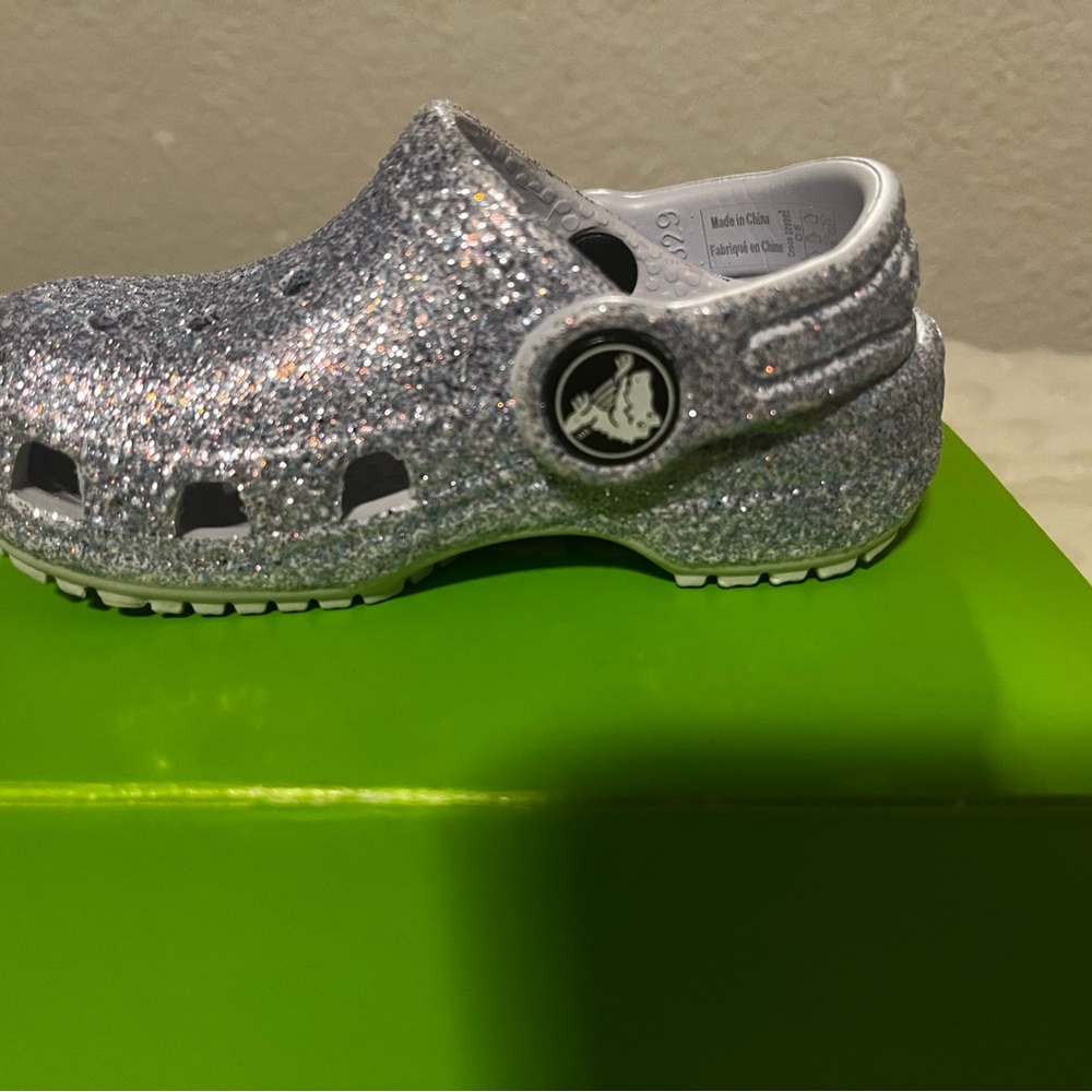 CROCS Silver Glitter Kids Sandals